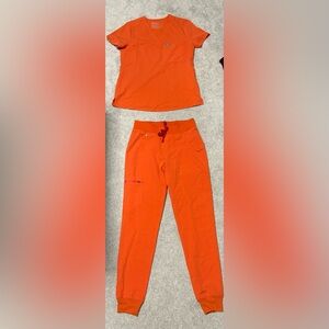 FIGS | Zamora Jogger + Catarina One Pocket Scrub Set - Orange